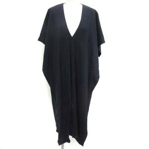 Maison Rabih Kayrouz Navy Blue V-Neck Kaftan Cape Dress NWT